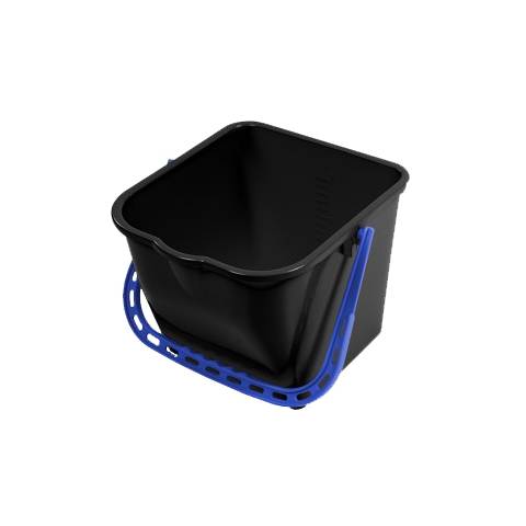 SEAU NOIR AVEC ANSE BLEUE 15L