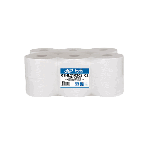 PAPIER HYGIÉNIQUE MINI JUMBO BLANC 120M LOT DE 12